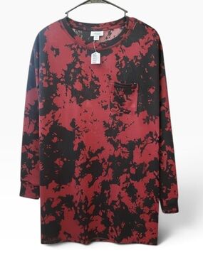 Brand new with tags! Jenni intimidates See-through Tie-Dye Knit Shirt. Wine